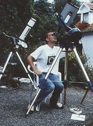 Vor der totalen Sonnenfinsternis August 1999 in Buchschachen, sterreich mit meinem altbewhrten Dynamax 8