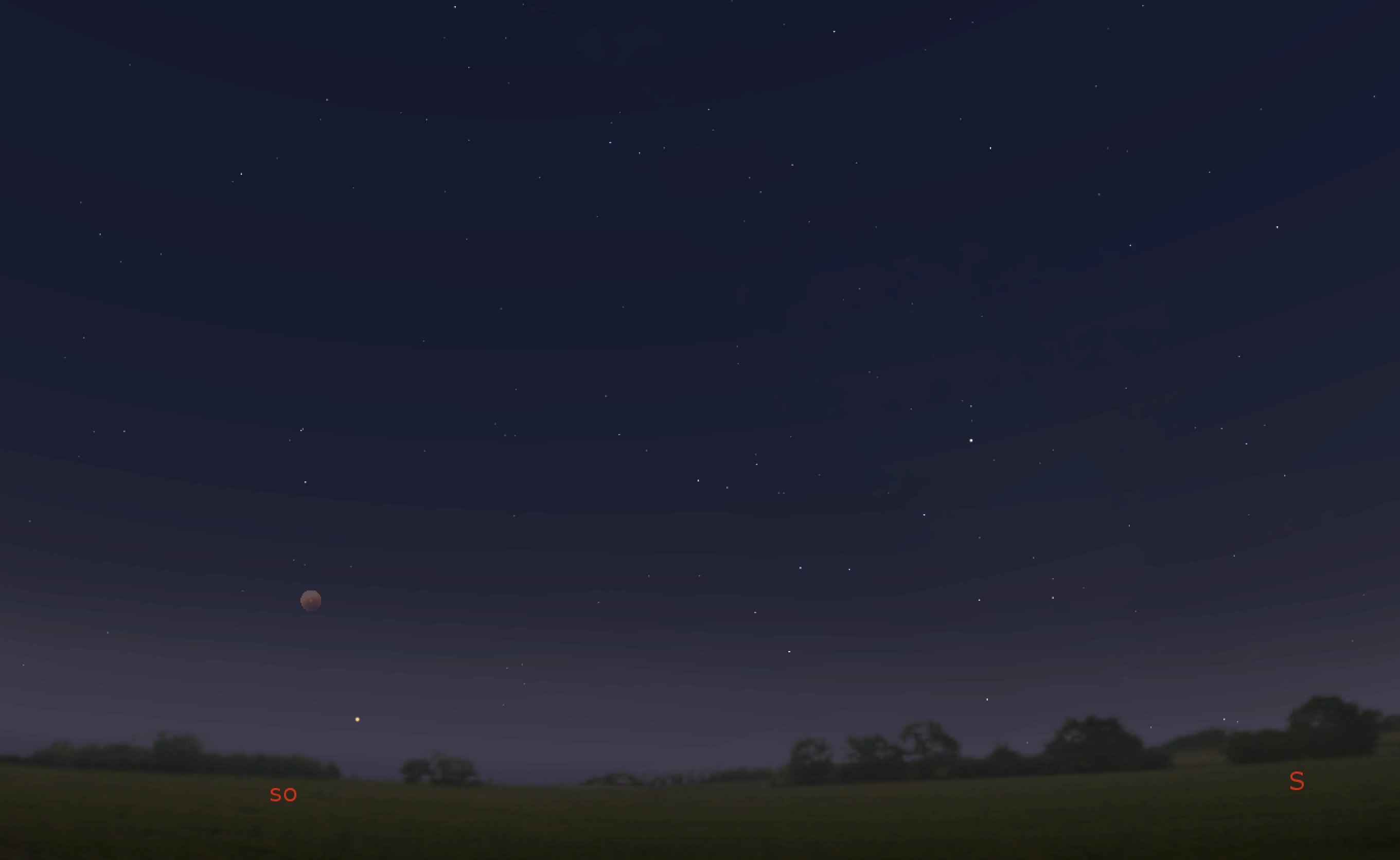 Simulation des Himmelsanblick der totalen Mondfinsternis